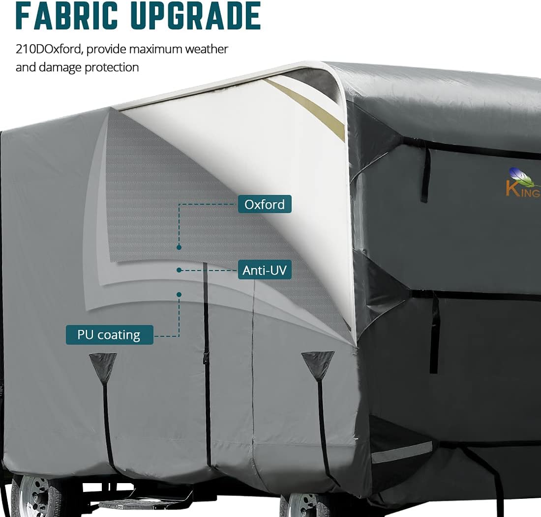 210D Oxford Rip-Stop RV Cover with Straps & Tire Covers K319