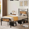 Twin Metal Platform Bed Frame with Headboard and Footboard B211