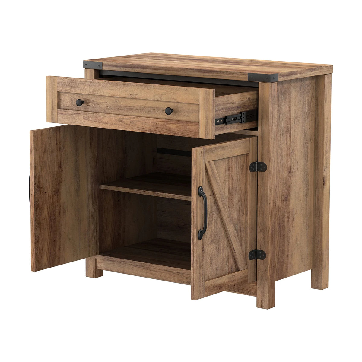 Rustic Accent Cabinet with Drawers and Doors 30 Inch A295891