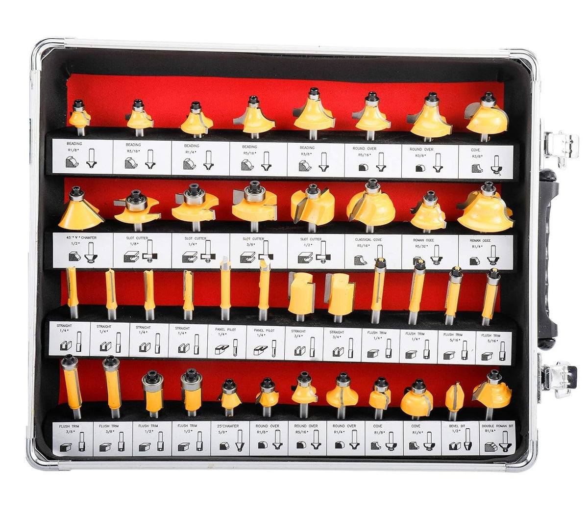 1/4inches Shank Router Bit Set Tungsten Carbide Tips Woodworking Kit H8279