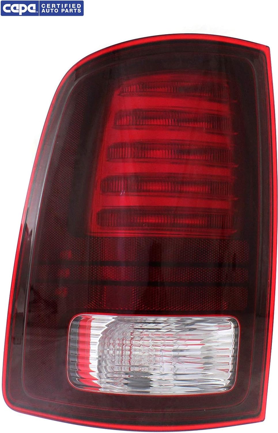 Tail Light Compatible with 2013-2018 Ram 1500 and 2017-2018 Ram 2500 Clear & Red Lens Black Interior LED With bulbs Driver Side J7500