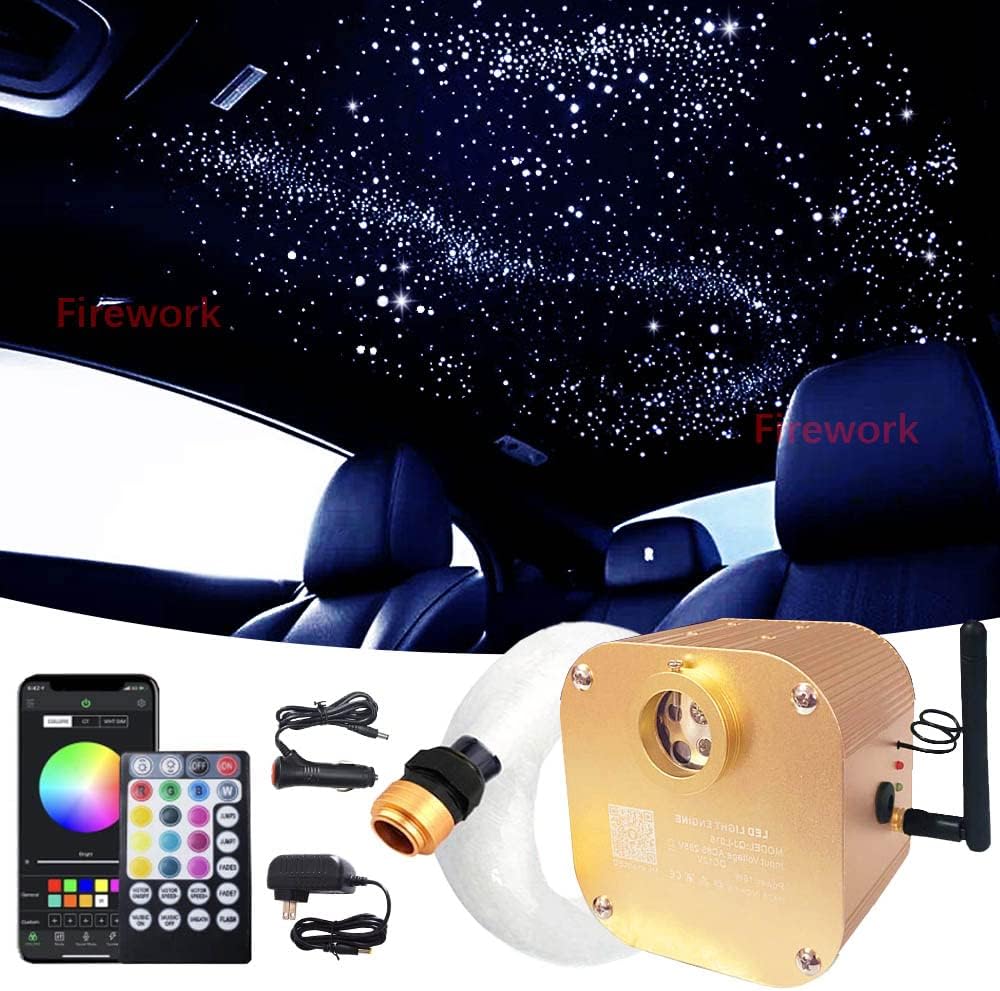 16W Twinkle Fiber Optic Star Ceiling Light Kit with APP Remote Music Mode RGBW LED 460pcs C6512