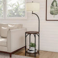 Floor Lamp End Table with Drum Shaped Shade K43681
