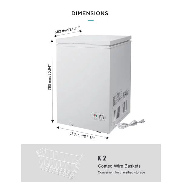 3.5 Cu Ft Compact Chest Freezer with 2 Removable Baskets R461752