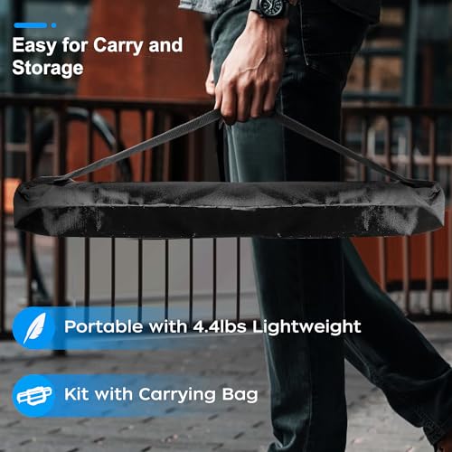 Rechargeable LED Work Light with Stand, 67" Tall Portable Cordless 3-head, 8AH Battery, 500/1500/2500 Lumen, 4000/6500K Dimmable with Detachable Tripod G177561