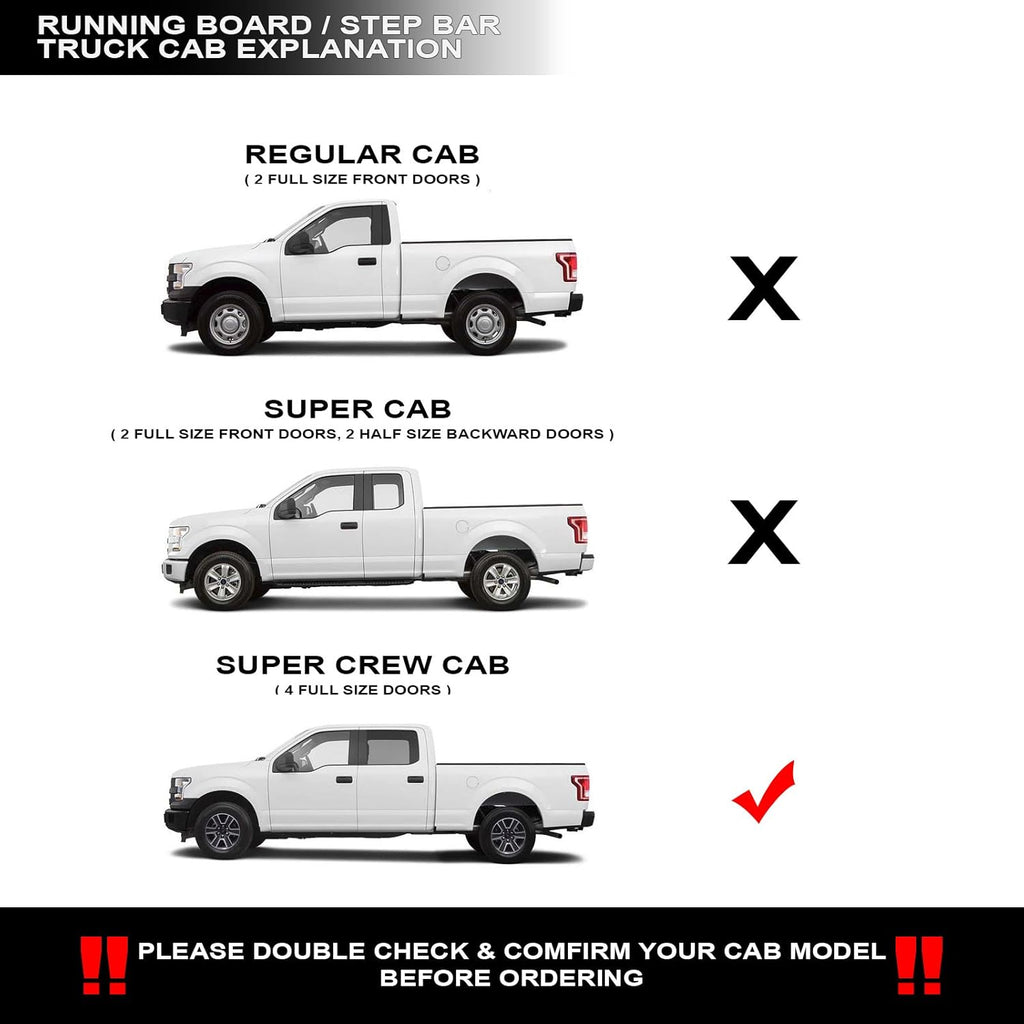 Aluminum Running Boards Matte Black J7282