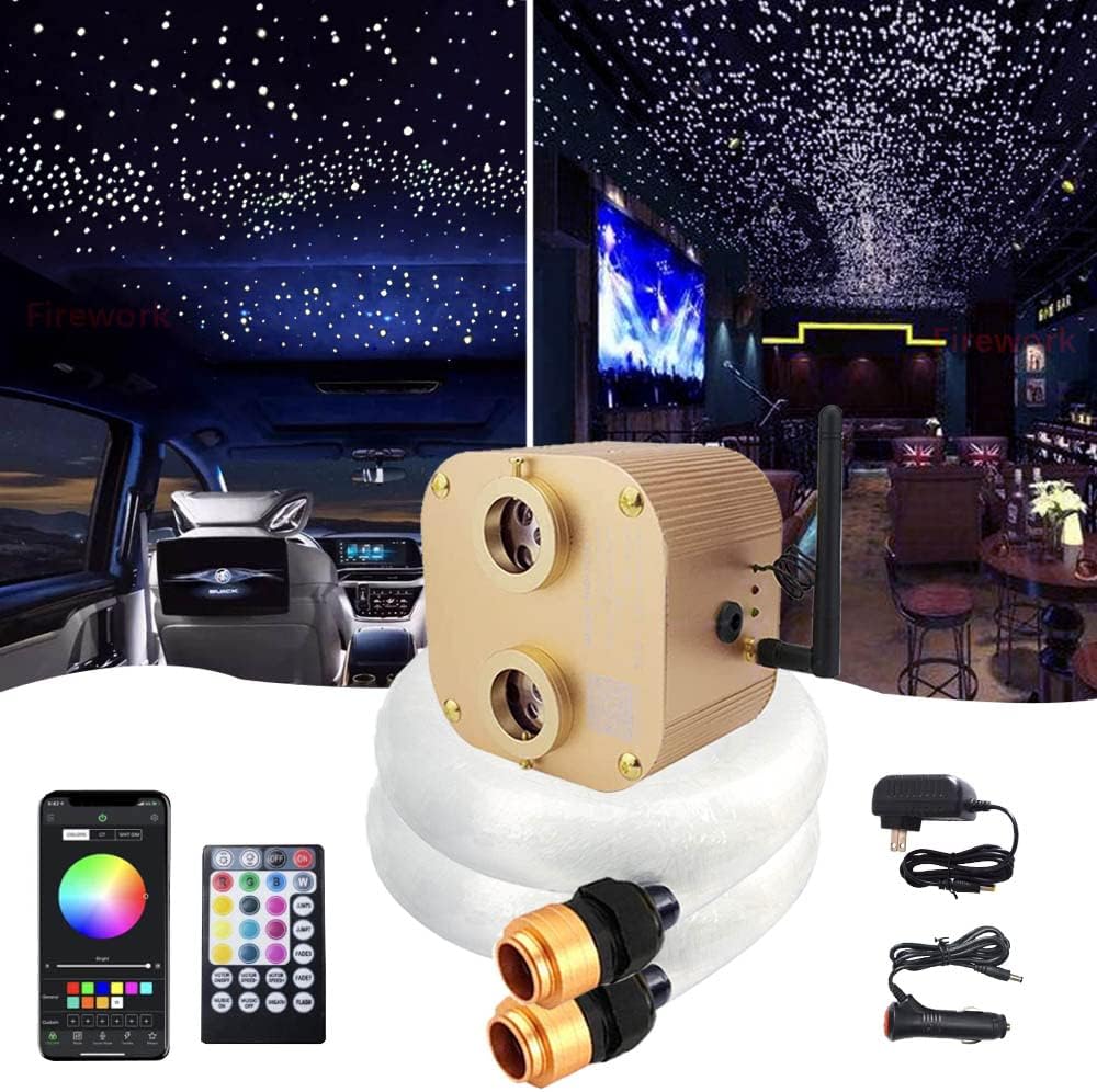 16W Twinkle Fiber Optic Star Ceiling Light Kit with APP Remote Music Mode RGBW LED 460pcs C6512
