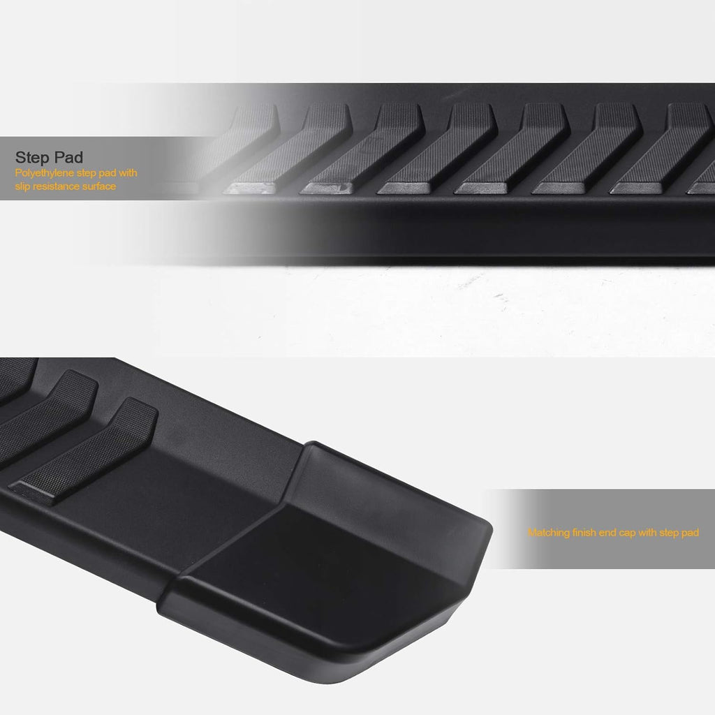 Aluminum Running Boards Matte Black J7282