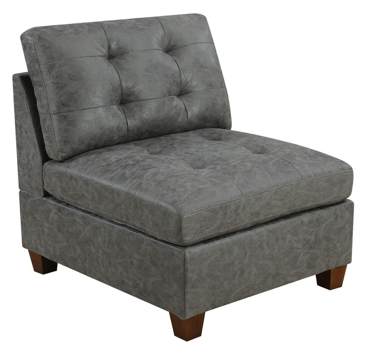 Antique Grey Leatherette 7pcs Sectional Sofa Set P143