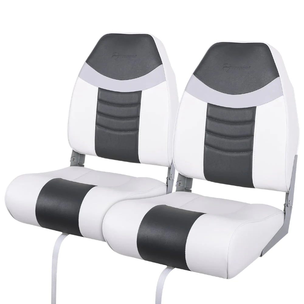 White Burgundy Navy Folding Boat Seat G4147