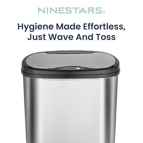 Stainless Steel Motion Sensor Trash Can 50liters Silver D5283