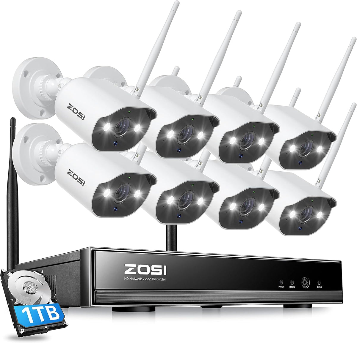 8CH 5MP Lite Security Camera System with 8pcs 1080P Bullet Cameras M83270