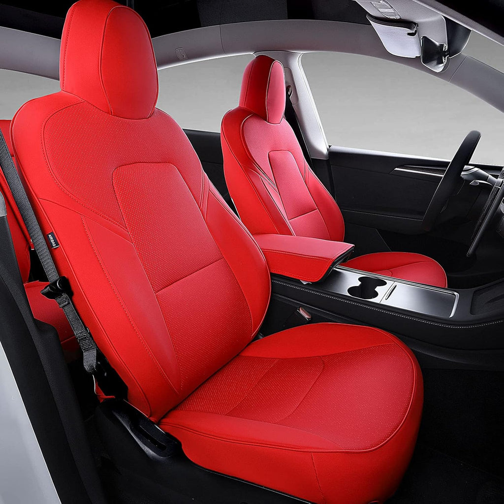 White Nappa Leather Car Seat Cover G4990