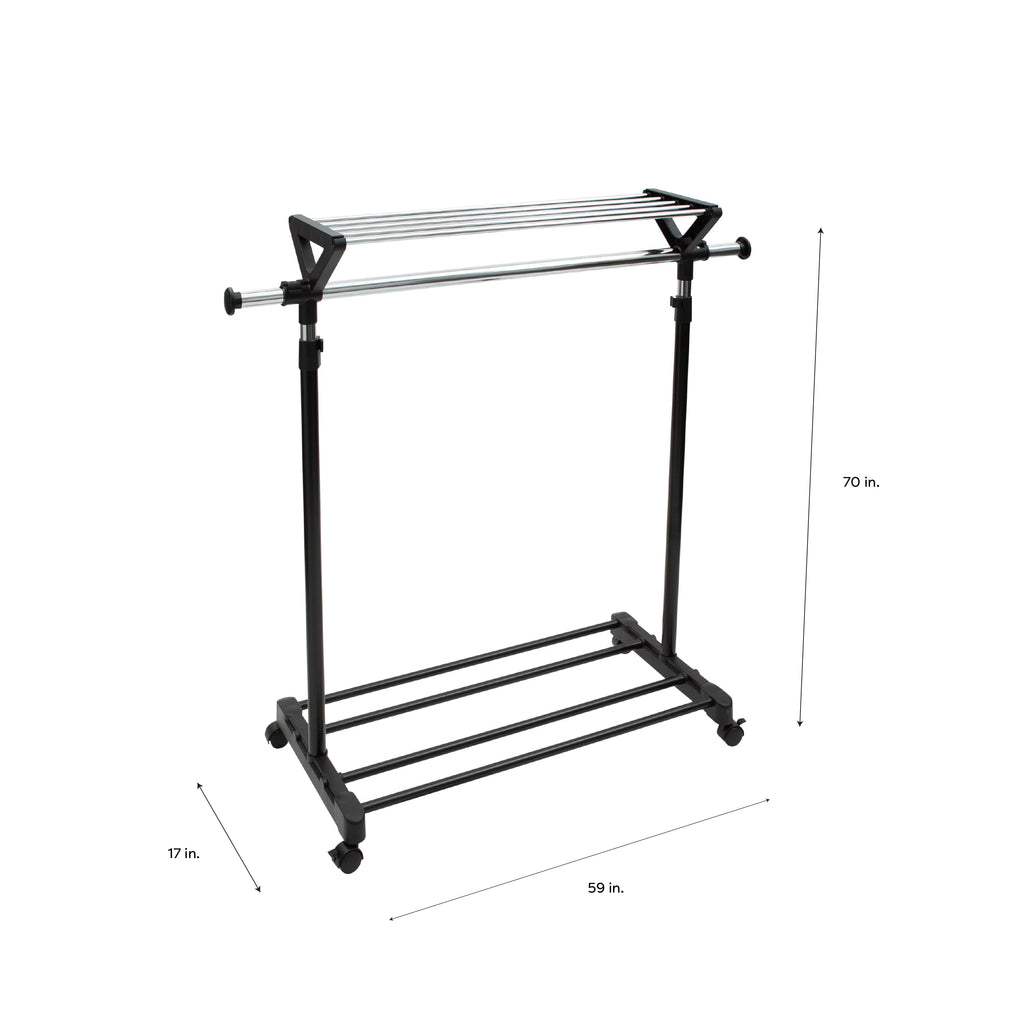 Adjustable Garment Rack with Storage Shelves O649556