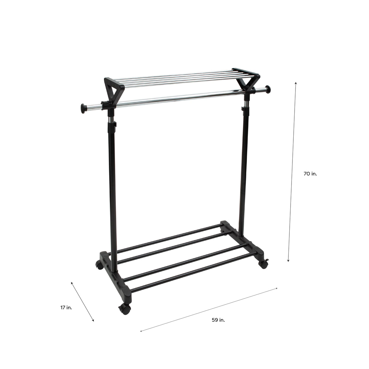 Adjustable Garment Rack with Storage Shelves O649556