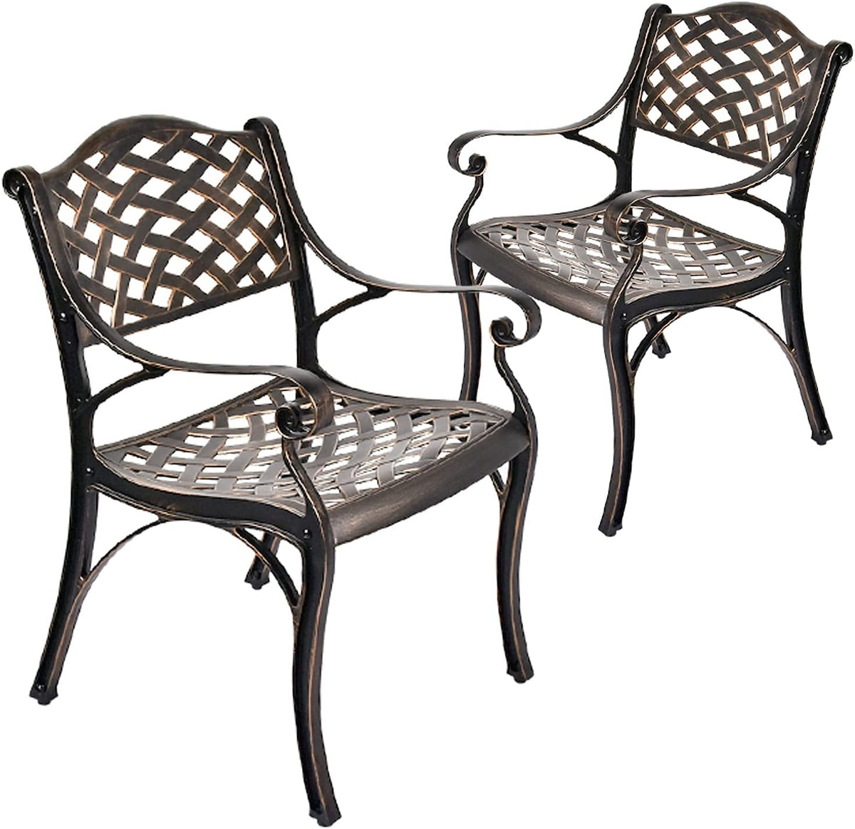 2 Piece Cast Aluminum Outdoor Dining Chairs O8023