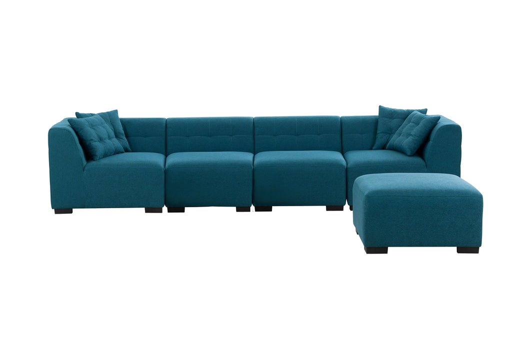 Convertible Sectional Sofa with Chaise L-Shaped 5 Seater D63109