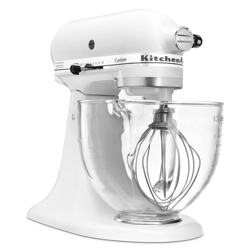 5-Quart Stand Mixer Glass Bowl Matte White S618