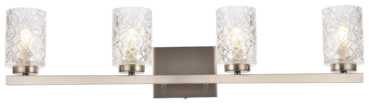 4 Lights Bath Sconce with Clear Shade E3238