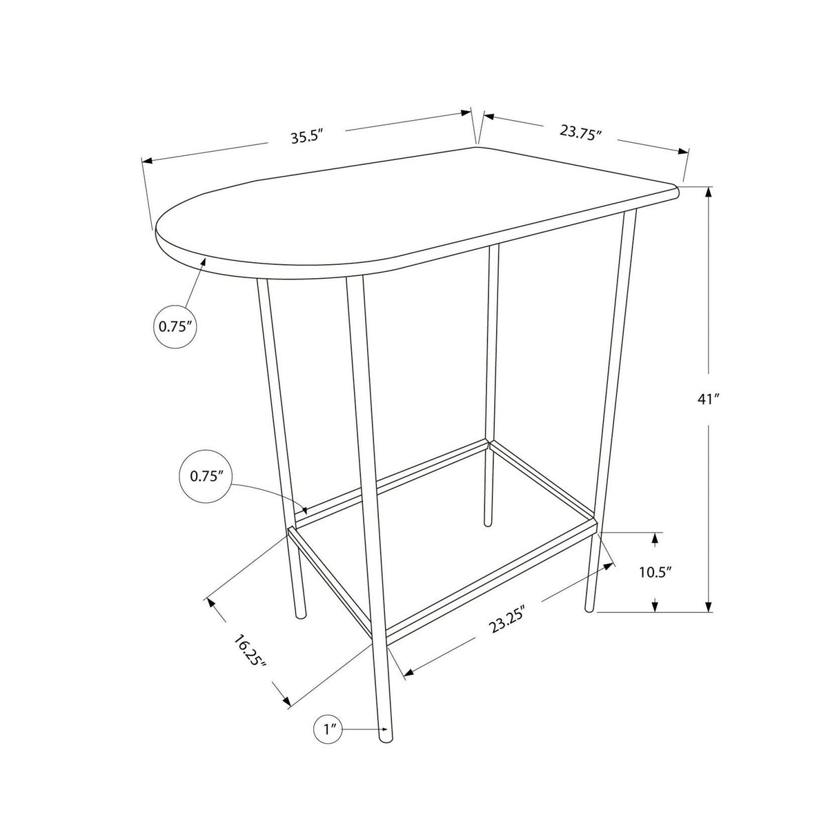 Cappuccino Black Metal Home Bar H330