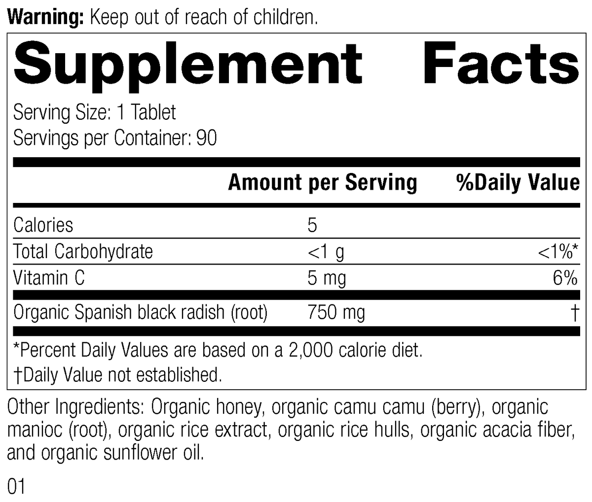 Black Radish 90 Tablets Y326944