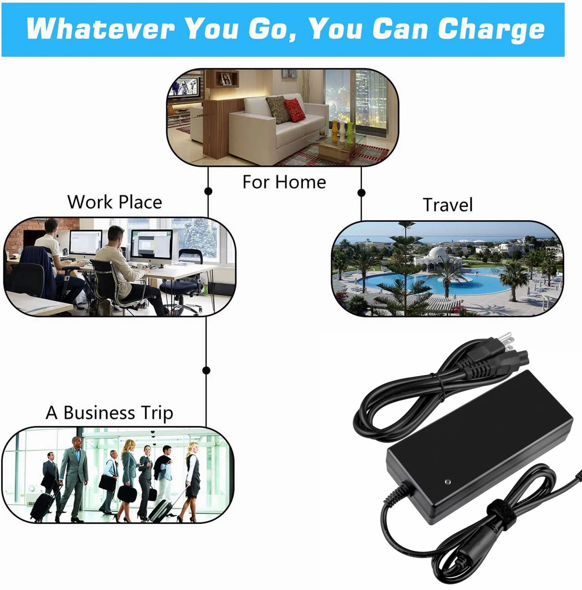 Compatible AC / DC Adapter Replacement for Asus Gaming Laptop Power Supply Cord Cable Charger M28518