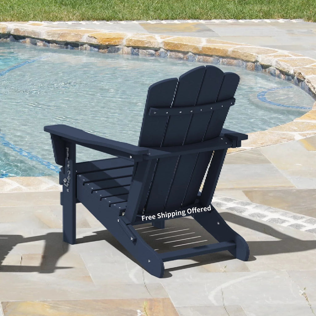 Navy Blue Folding Plastic Adirondack Chair C580