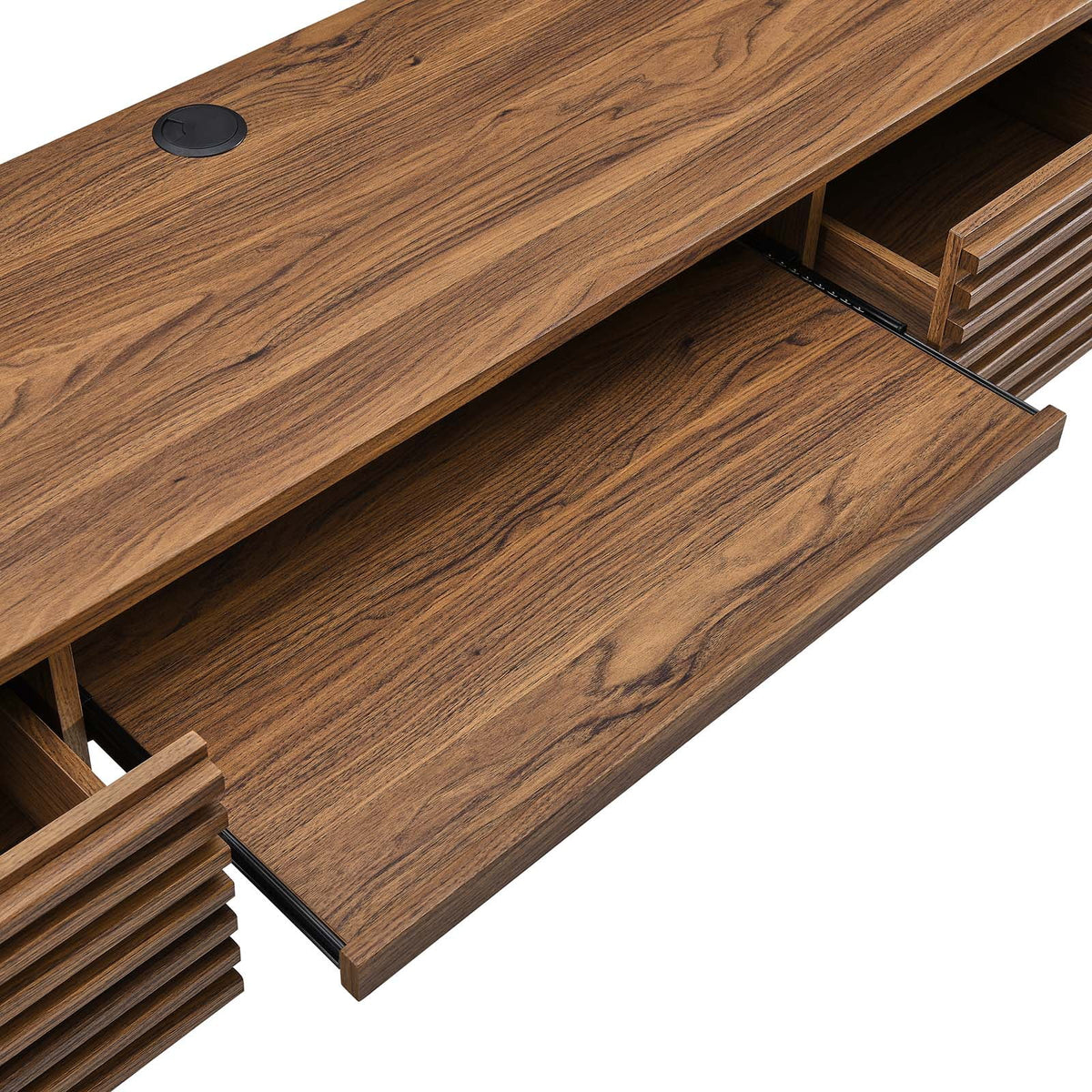 Wall Mount Wood Office Desk in Walnut M4468