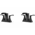 2-Handle Centerset Bathroom Faucet in Matte Black (2-Pack) R40736