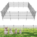 No Dig Decorative Outdoor Garden Fence with Gate, 40 in x 23.6 ft Rustproof Metal Wire Panel V101602