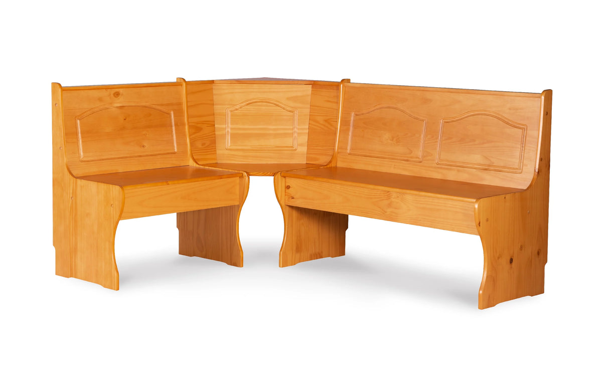 Corner Dining Breakfast Nook with Storage, Seats 4, Natural Honey Finish C1382
