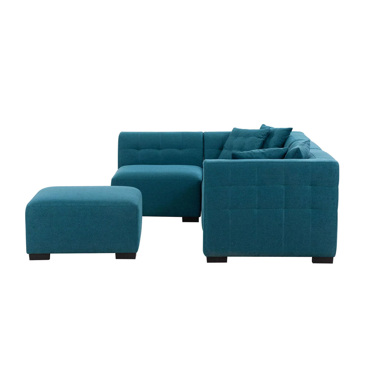 Convertible Sectional Sofa with Chaise L-Shaped 5 Seater D63109