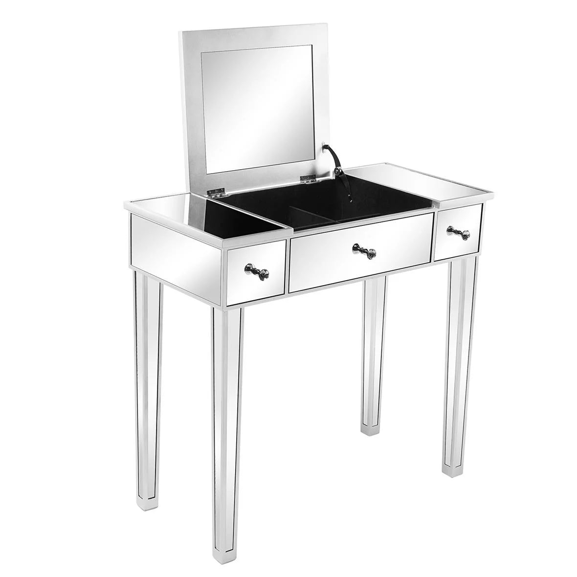 Wood Vanity Table with Flip-top Mirror 3 Drawers L2157