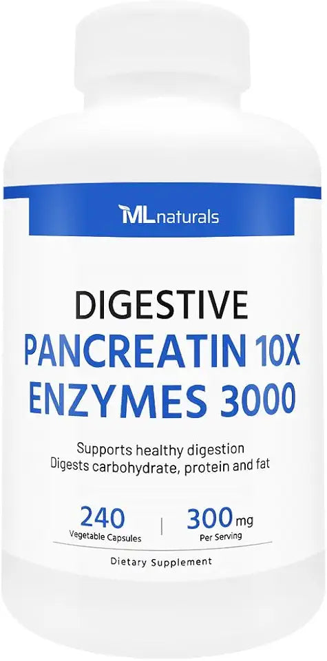 Pancreatin 10X Enzymes 3000mg 240 Vegetable Capsules R949