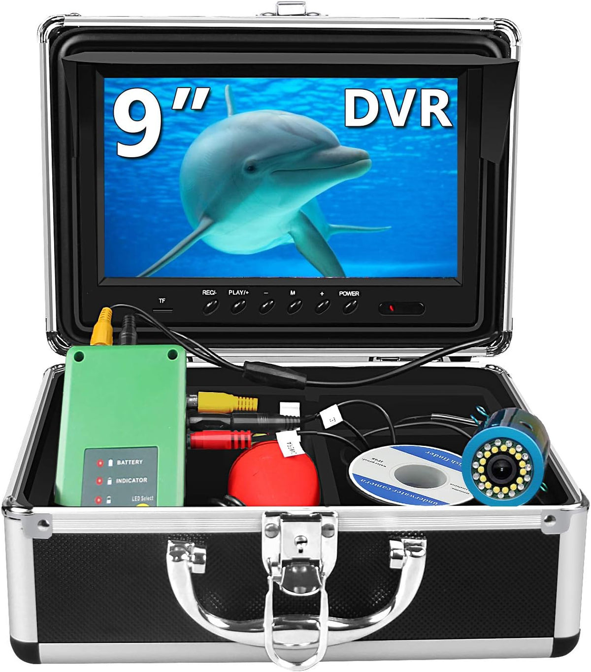 Underwater Fishing Camera with DVR 9 inch Color Monitor 1000TVL 30m Cable E907