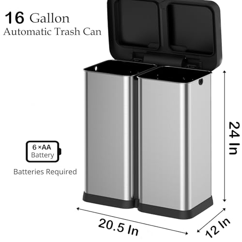 60 Liter Stainless Steel Motion Sensor Trash Can X186