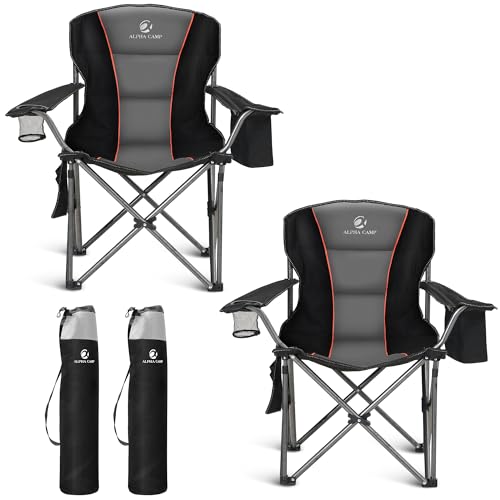 Oversized Heavy Duty Folding Camping Chair with Cooler Bag K12942