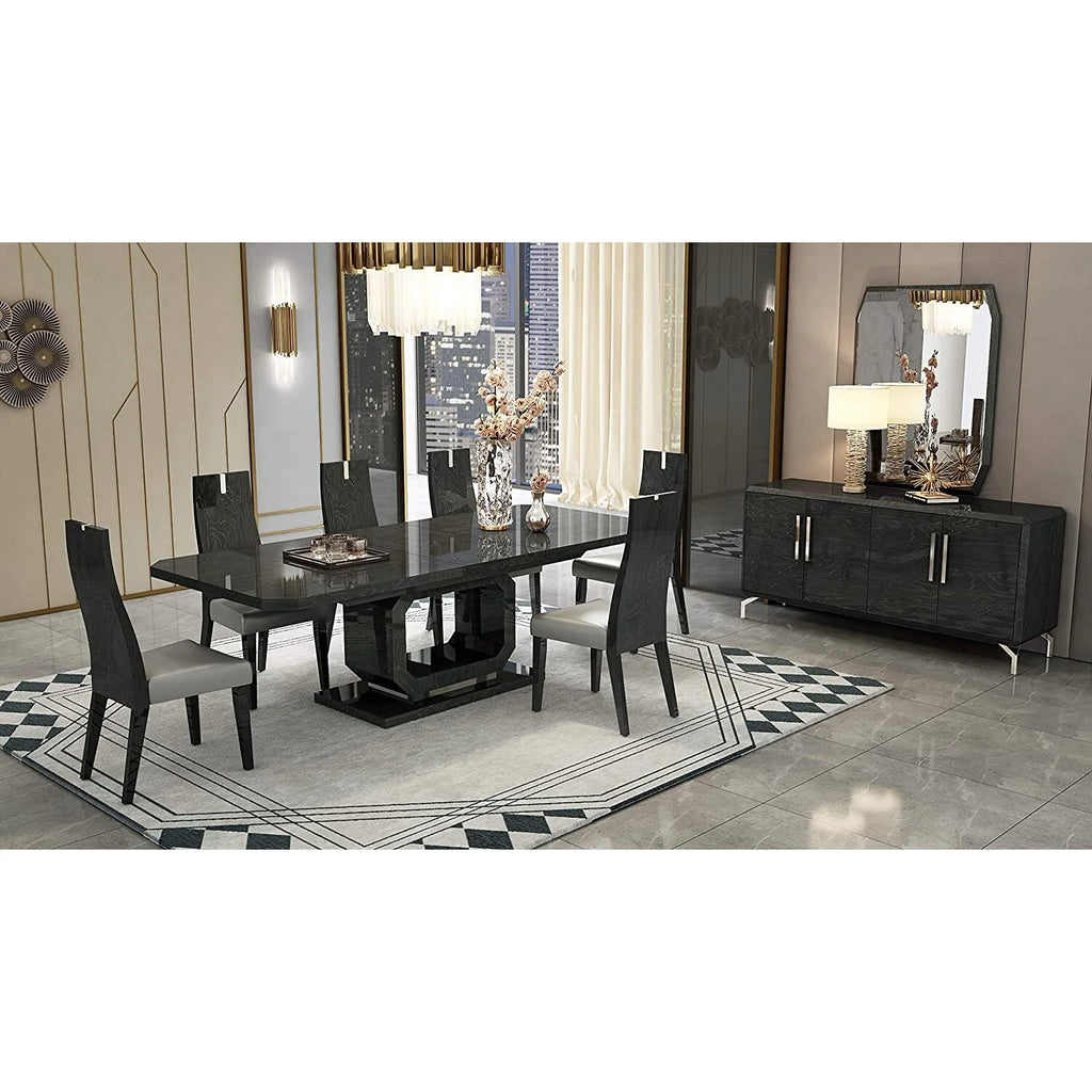 Extendable High Gloss Grey Dining Table X724429