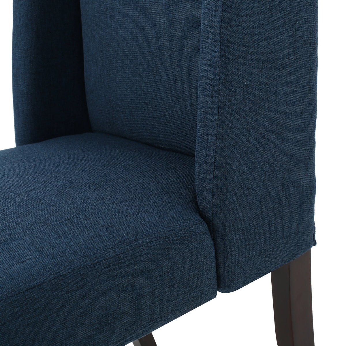 Navy Blue Fabric Wingback Dining Chair Set of 2 D711063