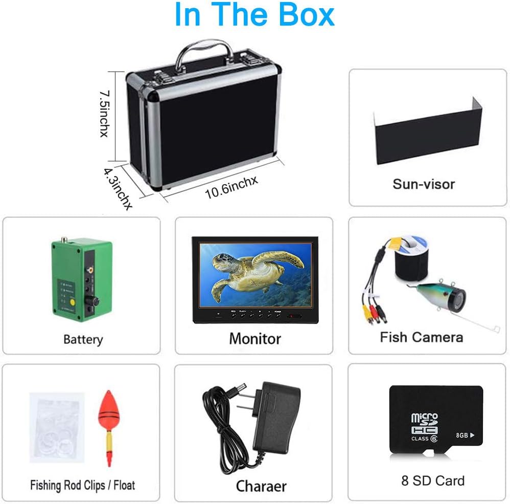 Underwater Fishing Camera with DVR 9 inch Color Monitor 1000TVL 30m Cable E907