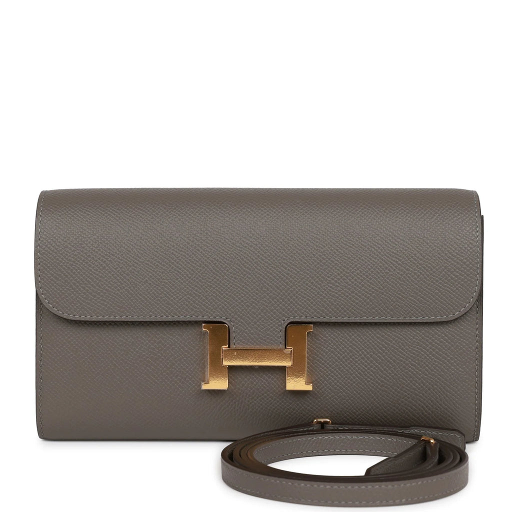 Wallet To Go Gris Meyer Epsom Gold Hardware Y1097