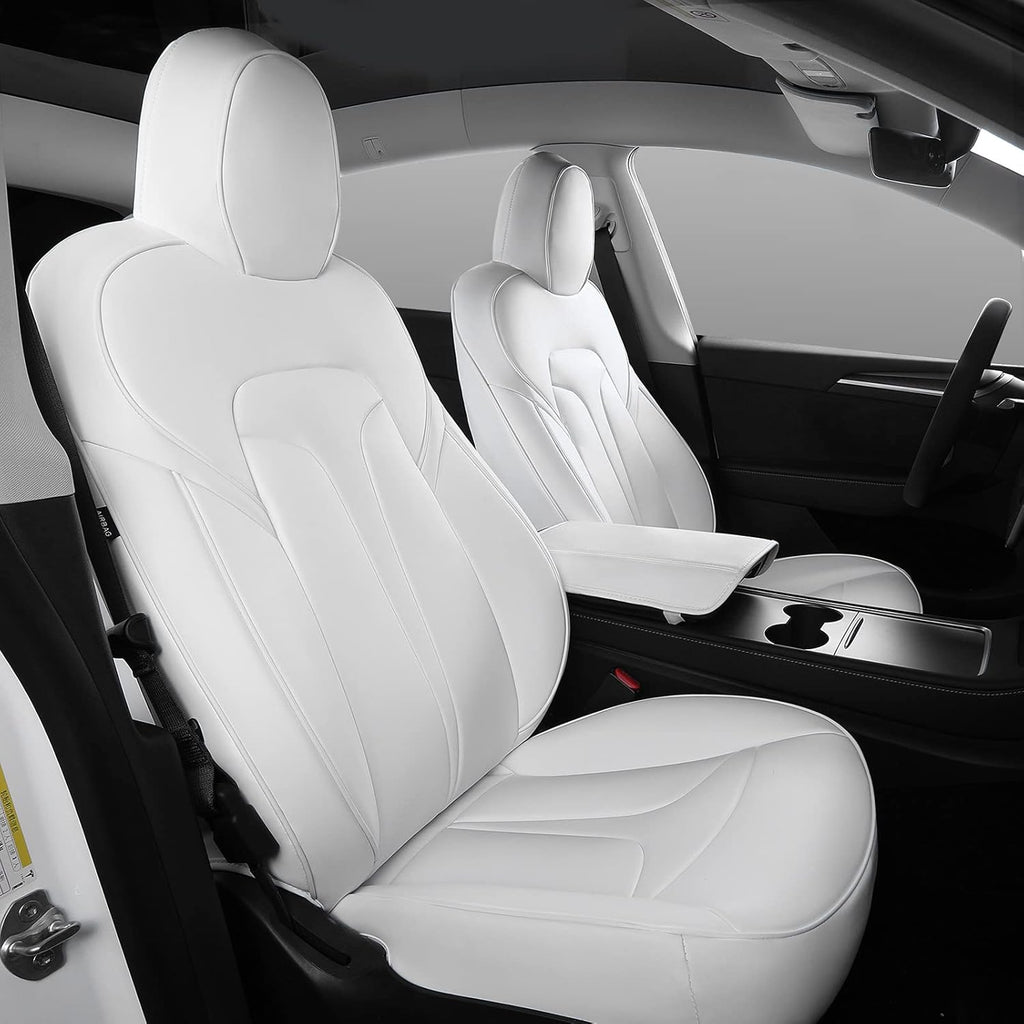 White Nappa Leather Car Seat Cover G4990