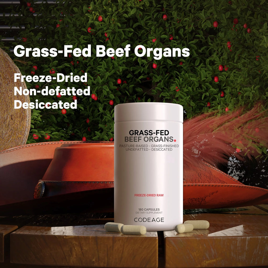 Beef Organs Grass-Fed Freeze-Dried Supplement 180 ct L8813