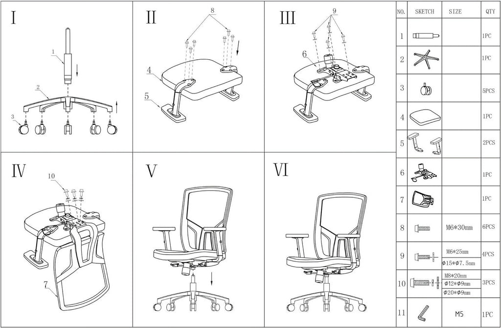 Ergonomic Mesh Office Chair with Lumbar Support N539