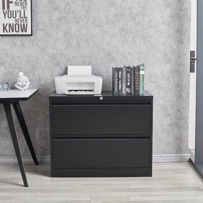 Black 2-Drawer Lateral Filing Cabinet O831383