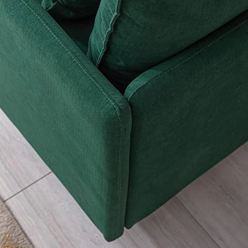 Yellow Linen Fabric Accent Armchair with Pillow I4642