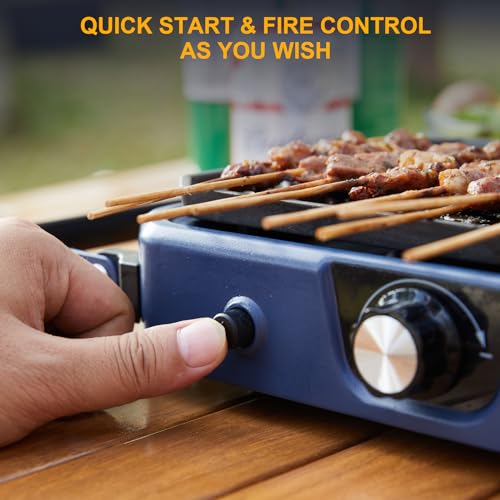 2 Burner Propane Camping Stove with Grill H923