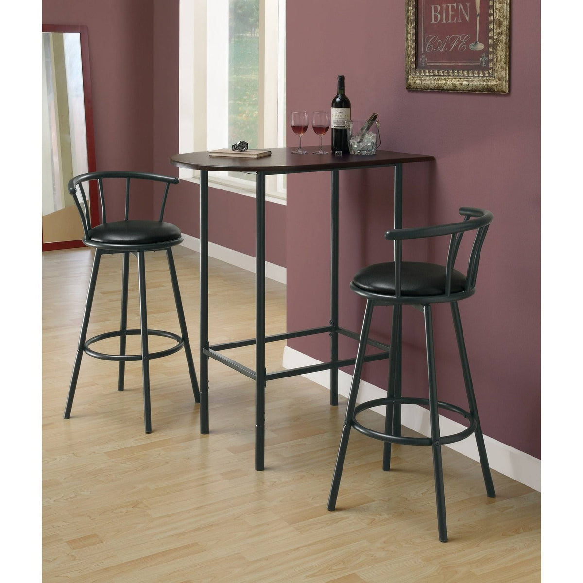 Cappuccino Black Metal Home Bar H330