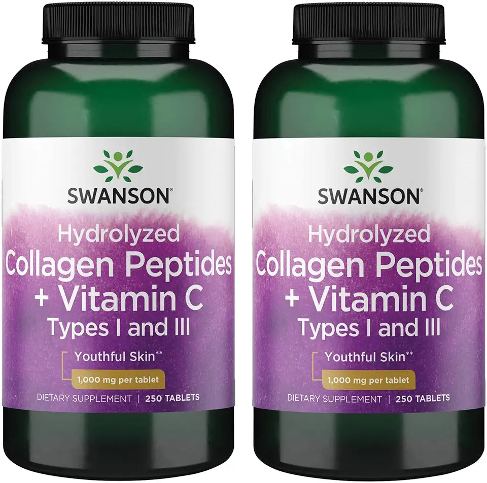 Hydrolyzed Collagen Peptides Vitamin C 1,000 mg 250 Tabs 2 Pack B341