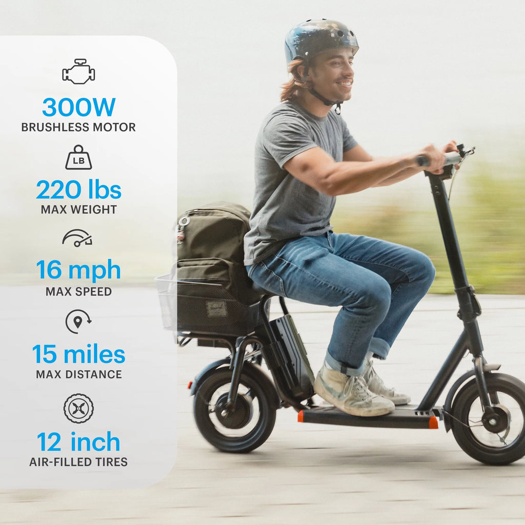 Electric Scooter 16 mph UL 2272 Certified Black E146